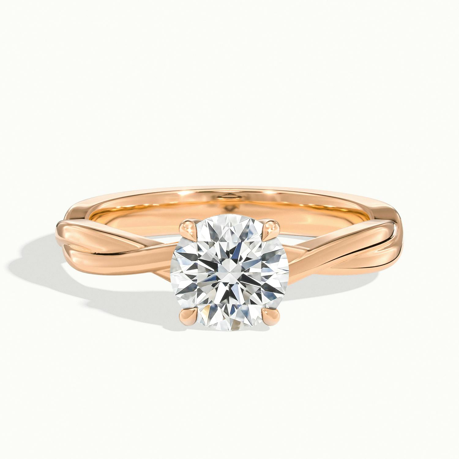 Velora Round Solitaire Twisted Engagement Ring