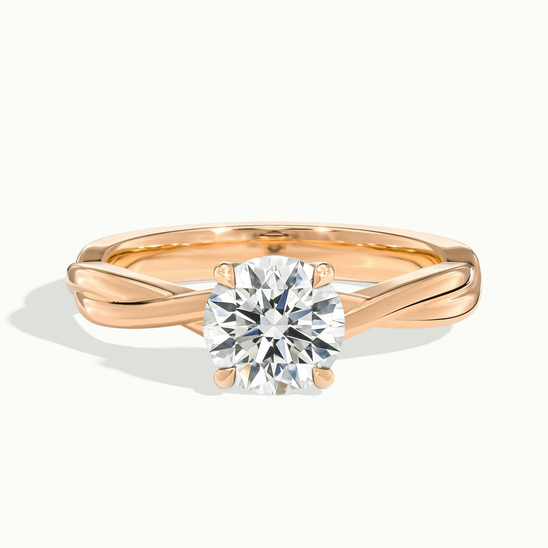 Velora Round Solitaire Twisted Engagement Ring