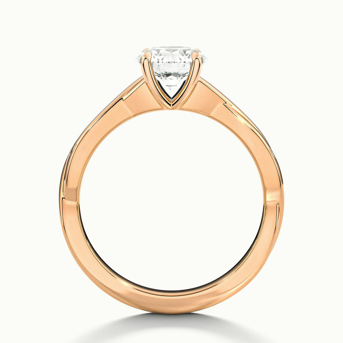Velora Round Solitaire Twisted Engagement Ring