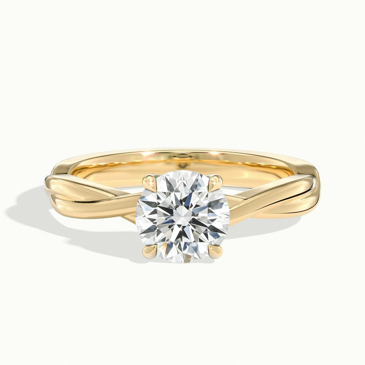 Velora Round Solitaire Twisted Engagement Ring