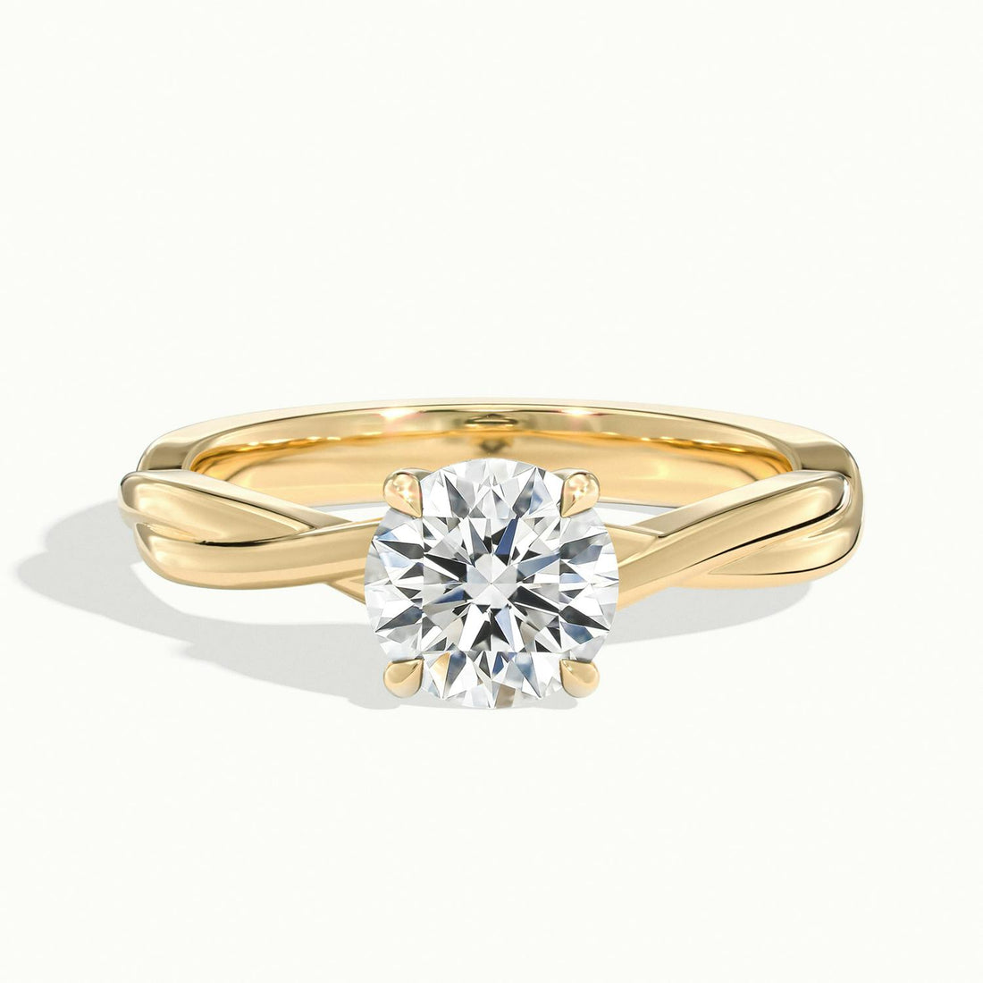 Velora Round Solitaire Twisted Engagement Ring