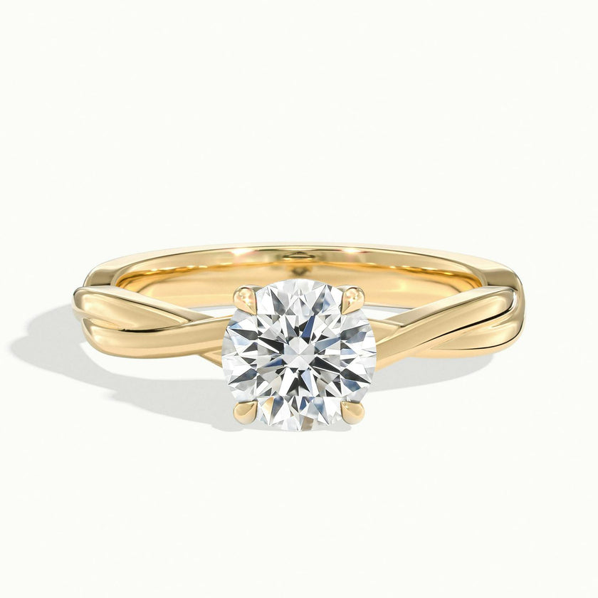 Velora Round Solitaire Twisted Engagement Ring