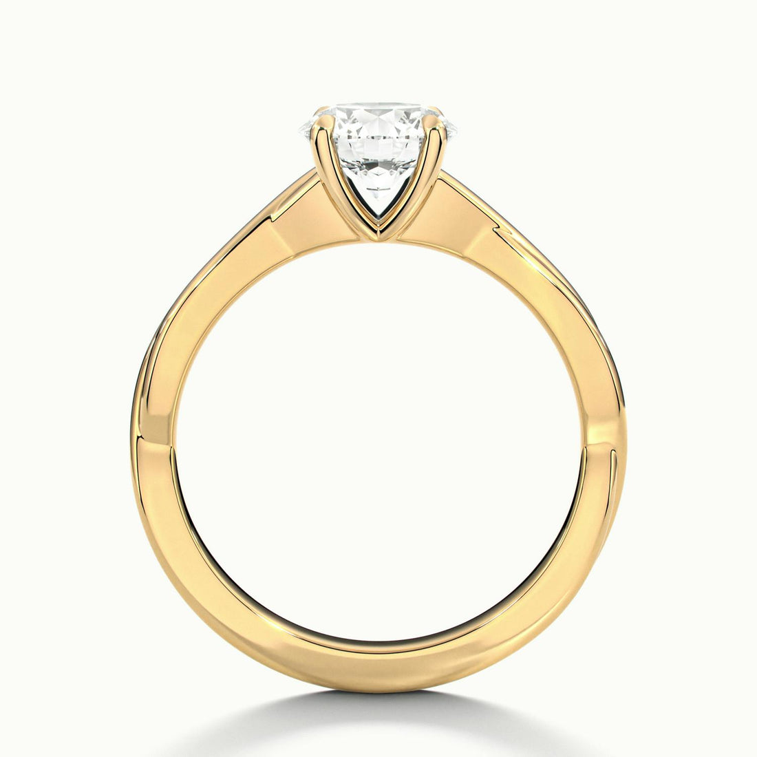 Velora Round Solitaire Twisted Engagement Ring
