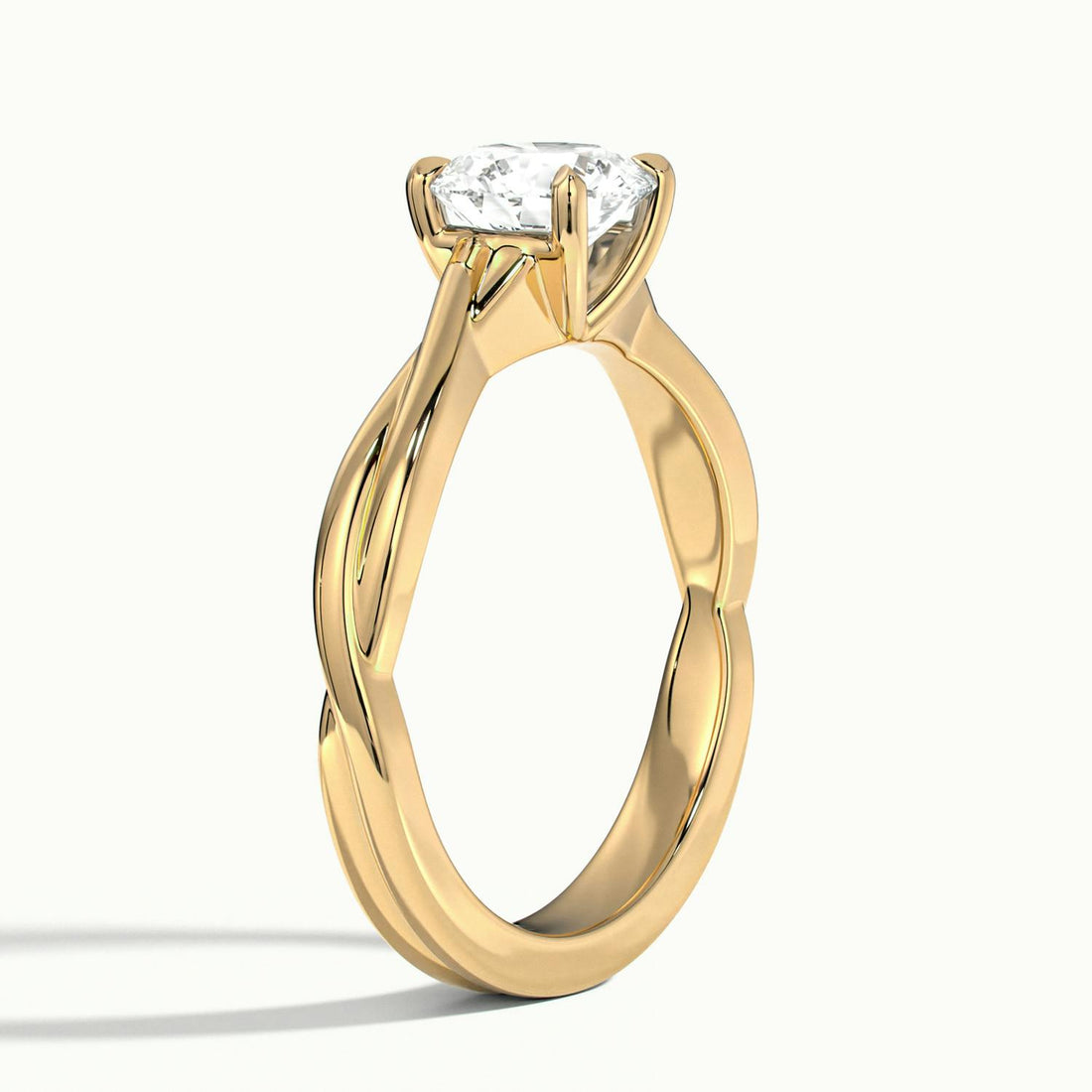 Velora Round Solitaire Twisted Engagement Ring