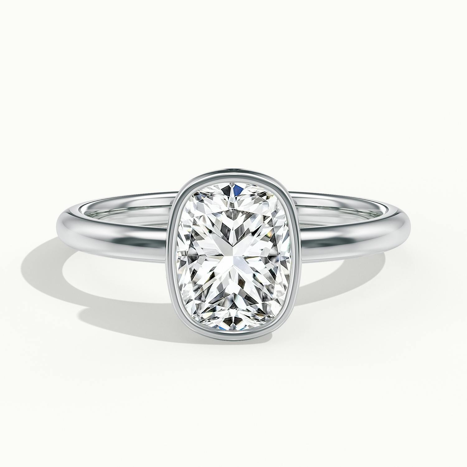 Lunaria Cushion Bezel Engagement Ring