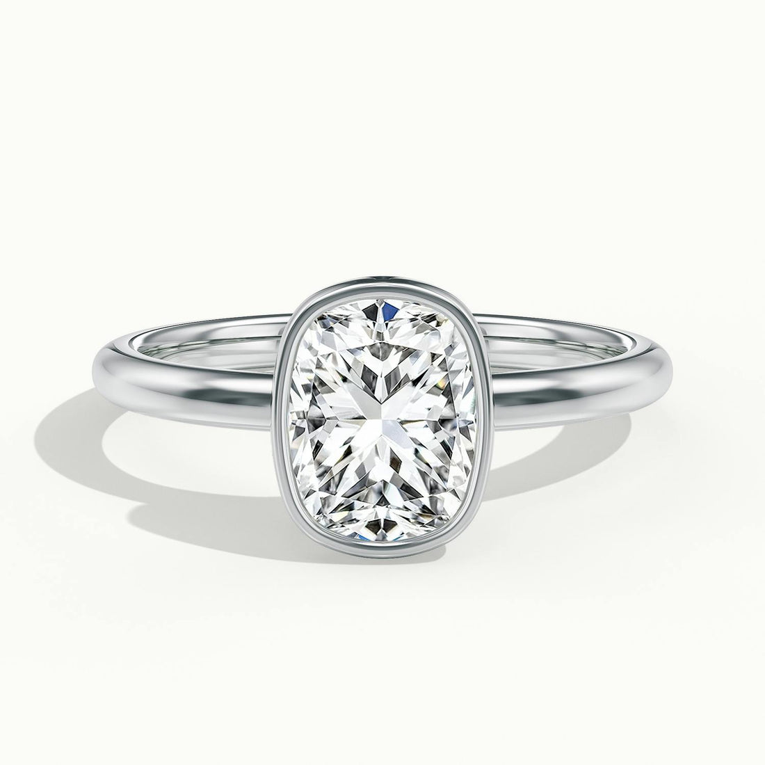 Lunaria Cushion Bezel Engagement Ring