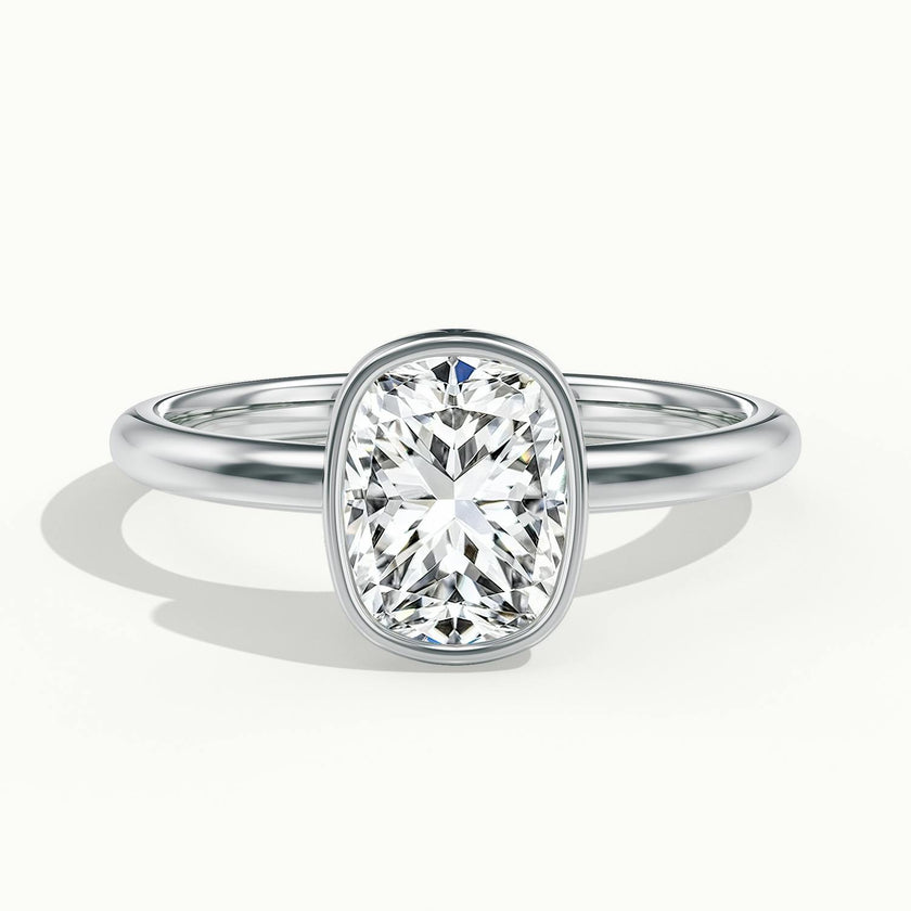 Lunaria Cushion Bezel Engagement Ring