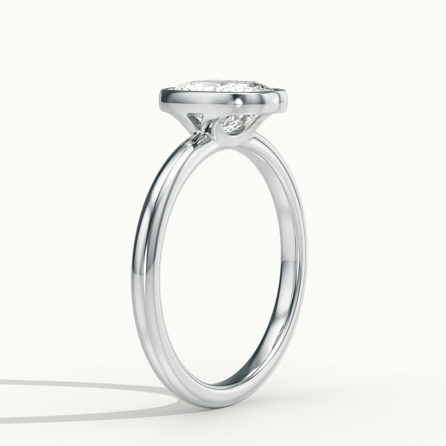 Lunaria Cushion Bezel Engagement Ring