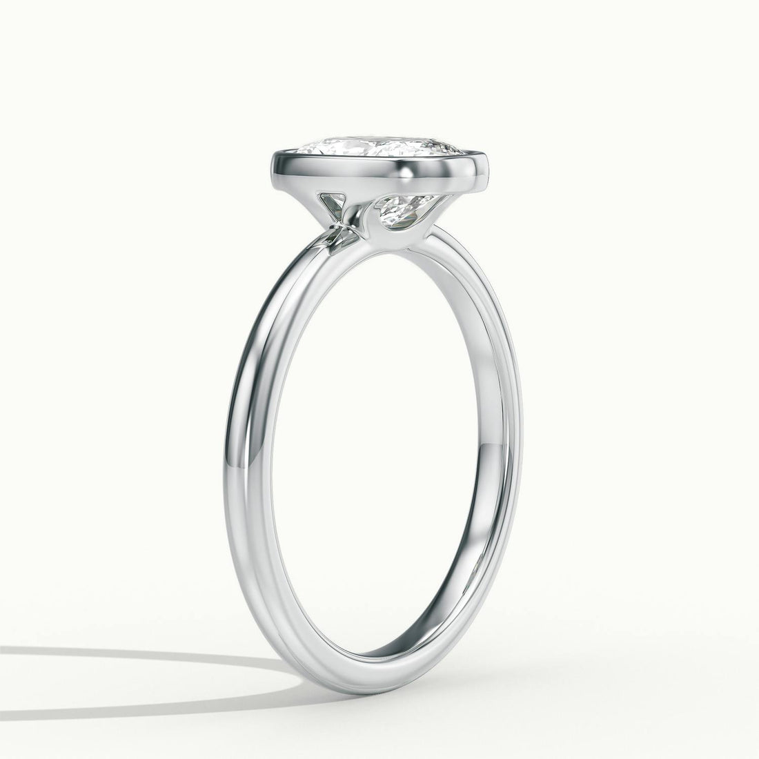 Lunaria Cushion Bezel Engagement Ring