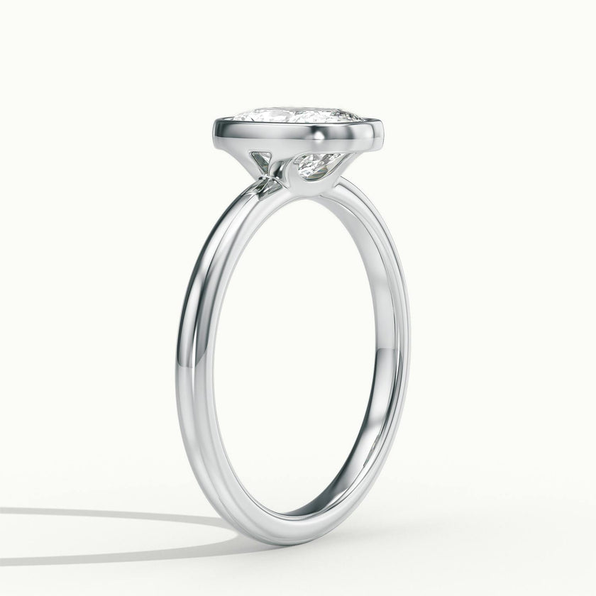 Lunaria Cushion Bezel Engagement Ring