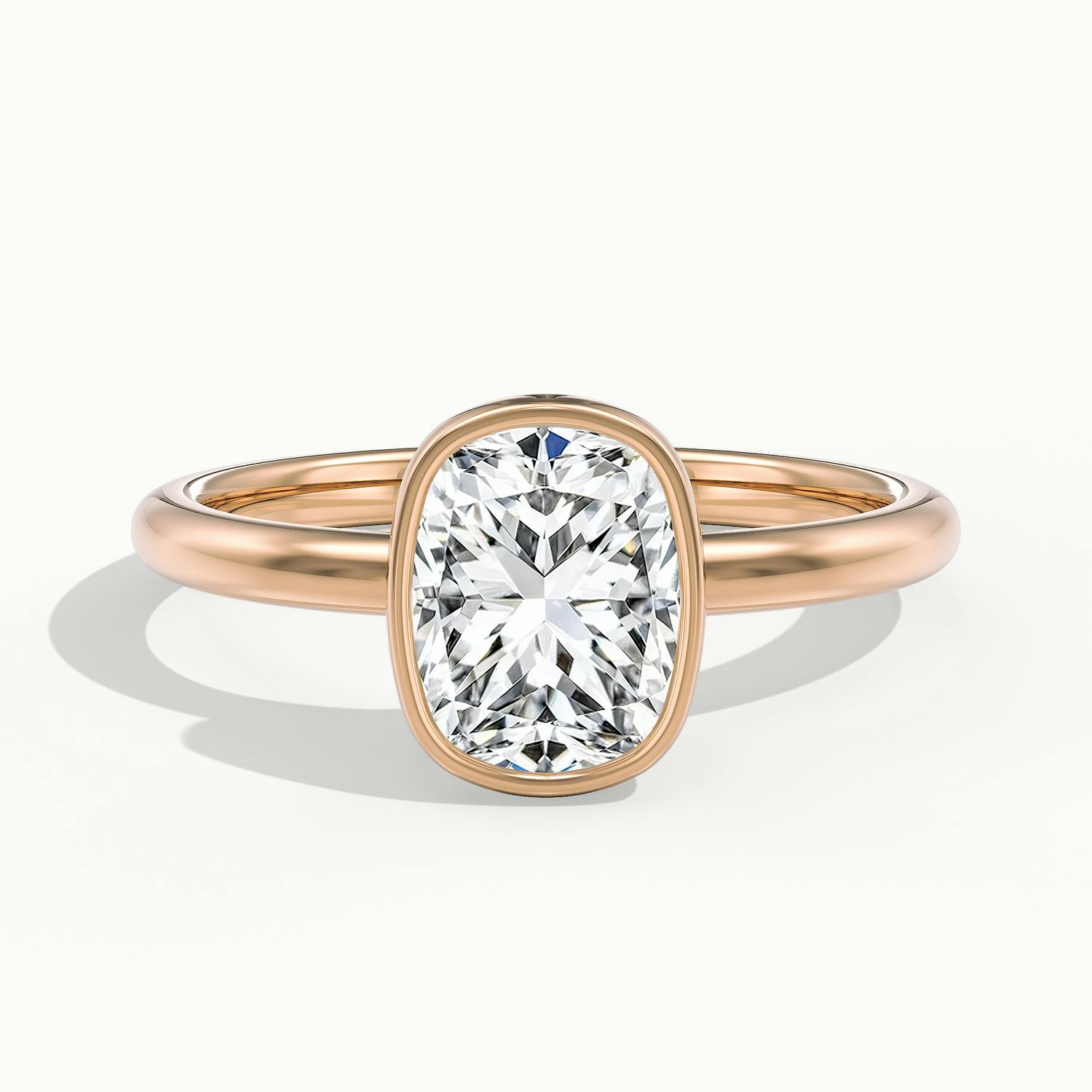 Lunaria Cushion Bezel Engagement Ring