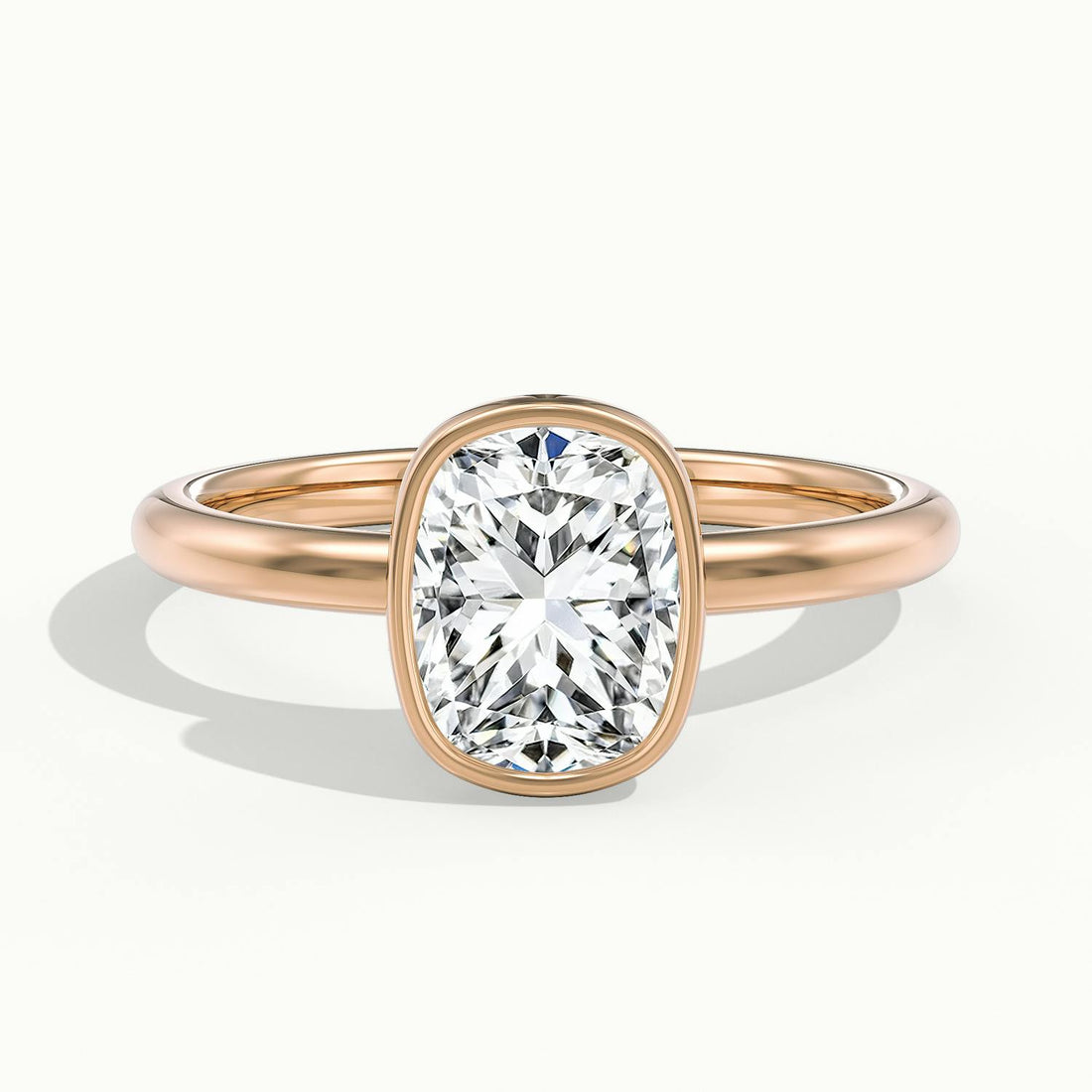 Lunaria Cushion Bezel Engagement Ring