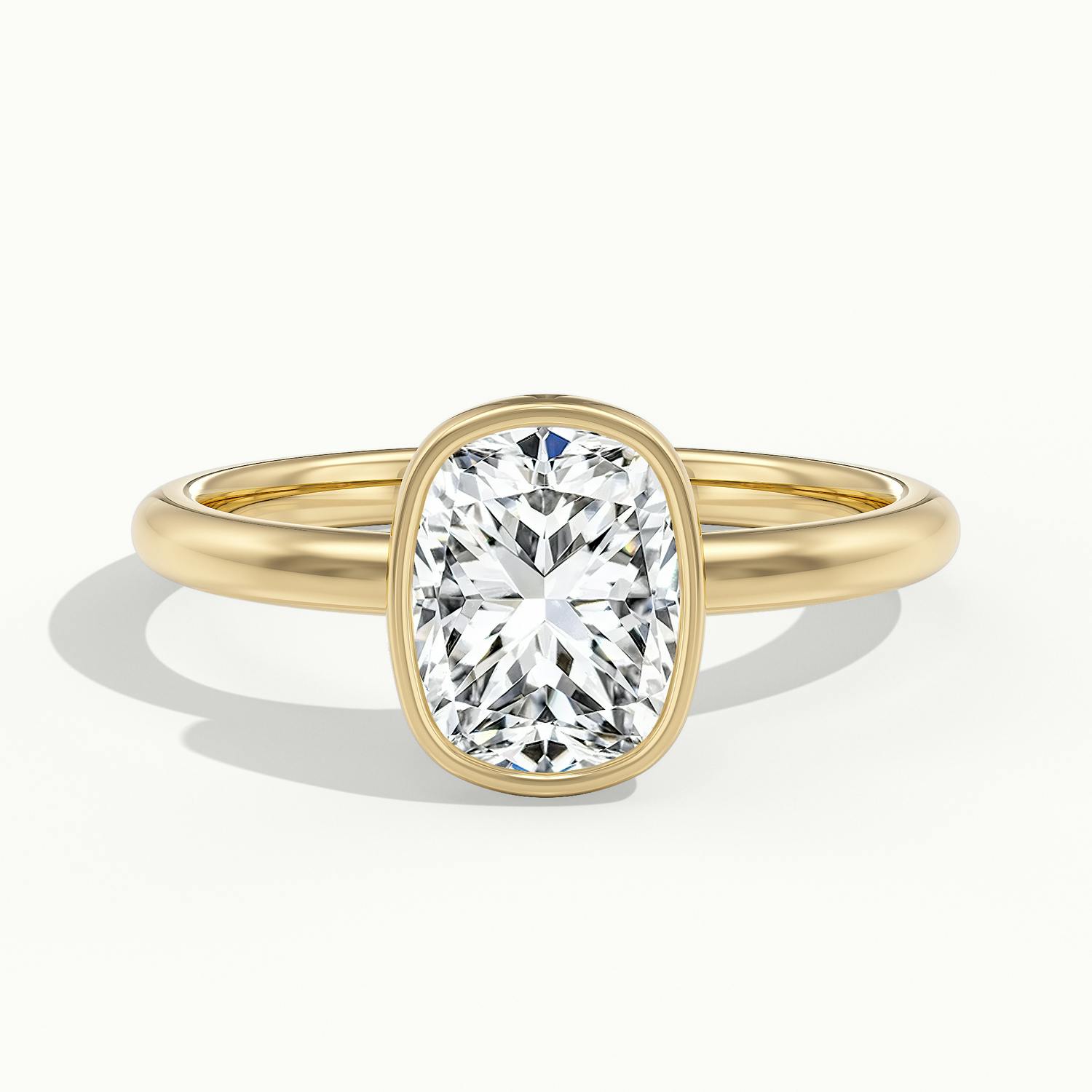 Lunaria Cushion Bezel Engagement Ring
