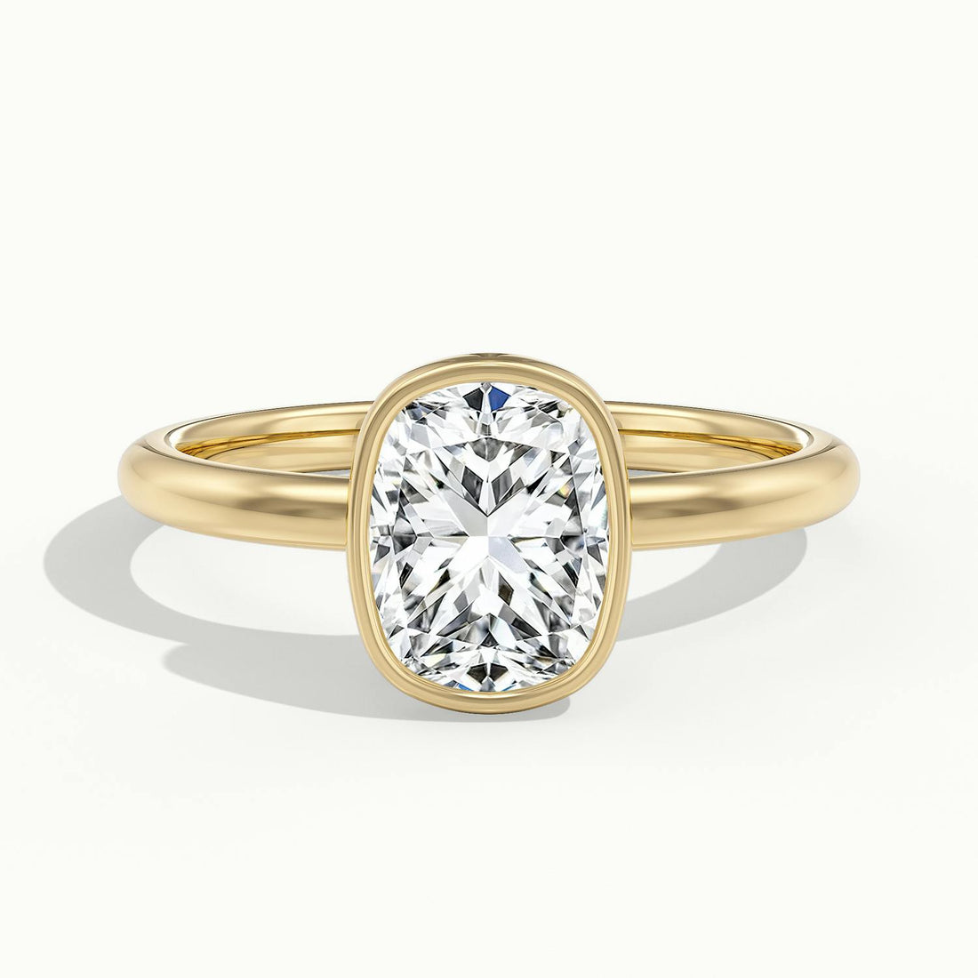 Lunaria Cushion Bezel Engagement Ring