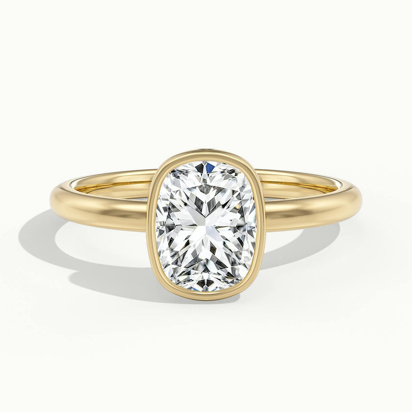 Lunaria Cushion Bezel Engagement Ring