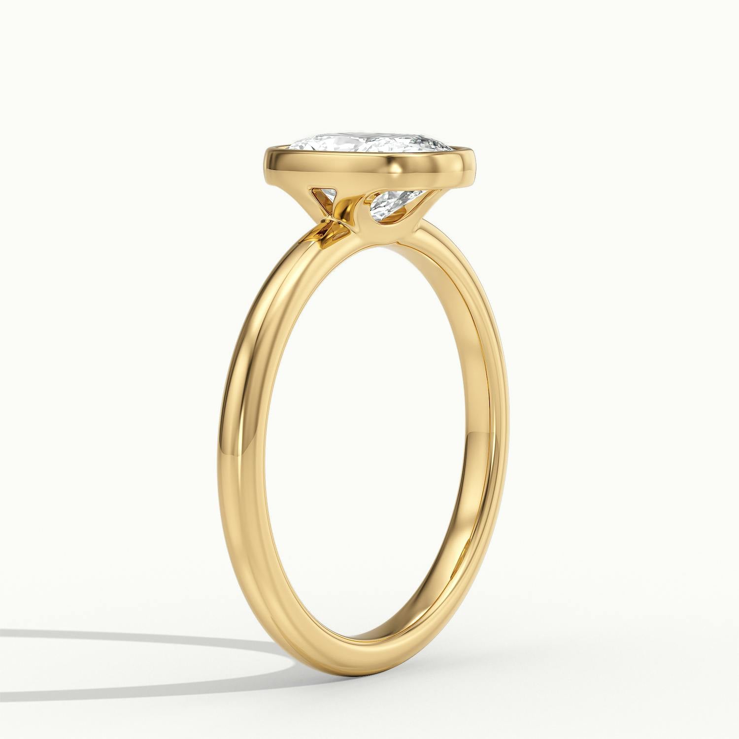 Lunaria Cushion Bezel Engagement Ring