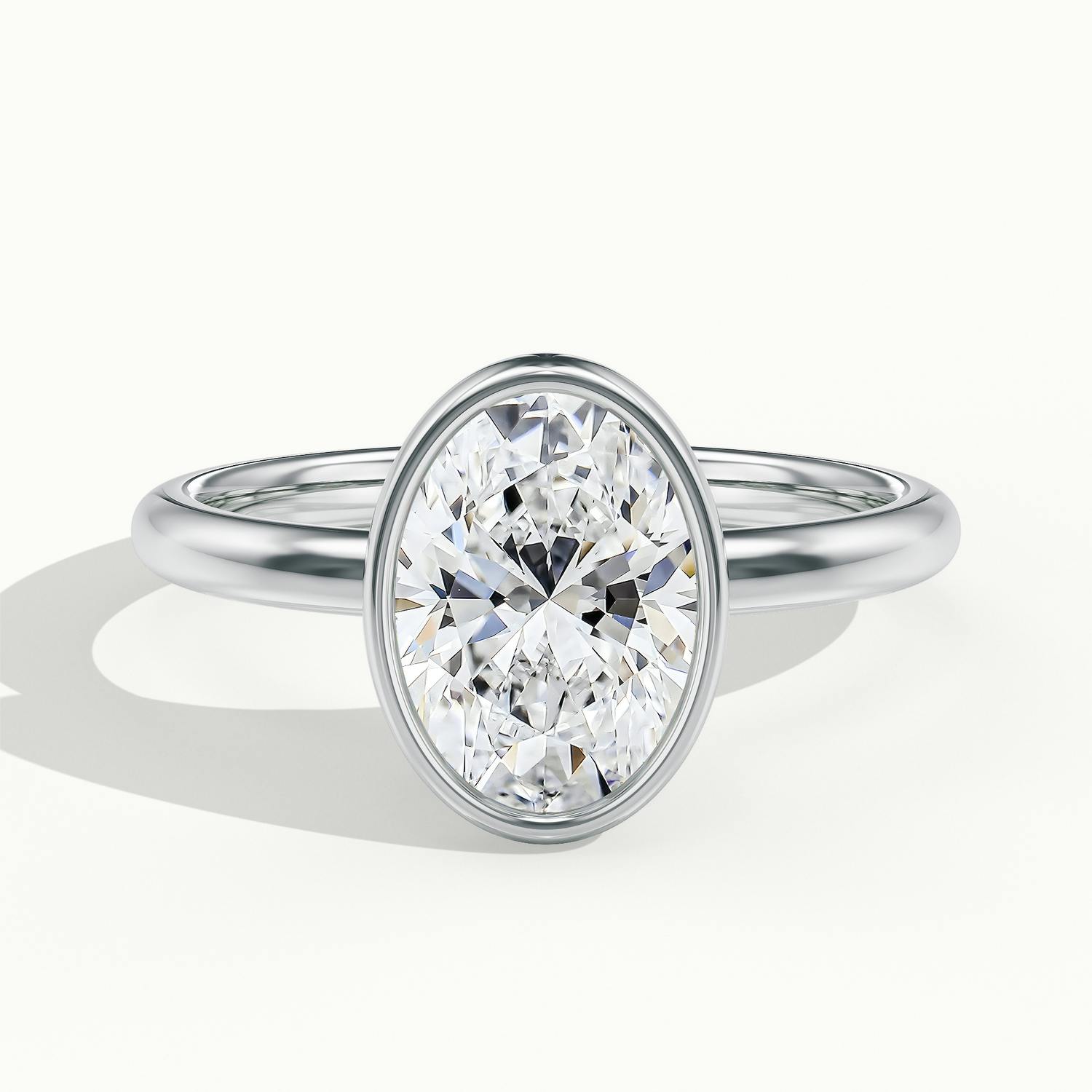 Lunaria Oval Bezel Engagement Ring