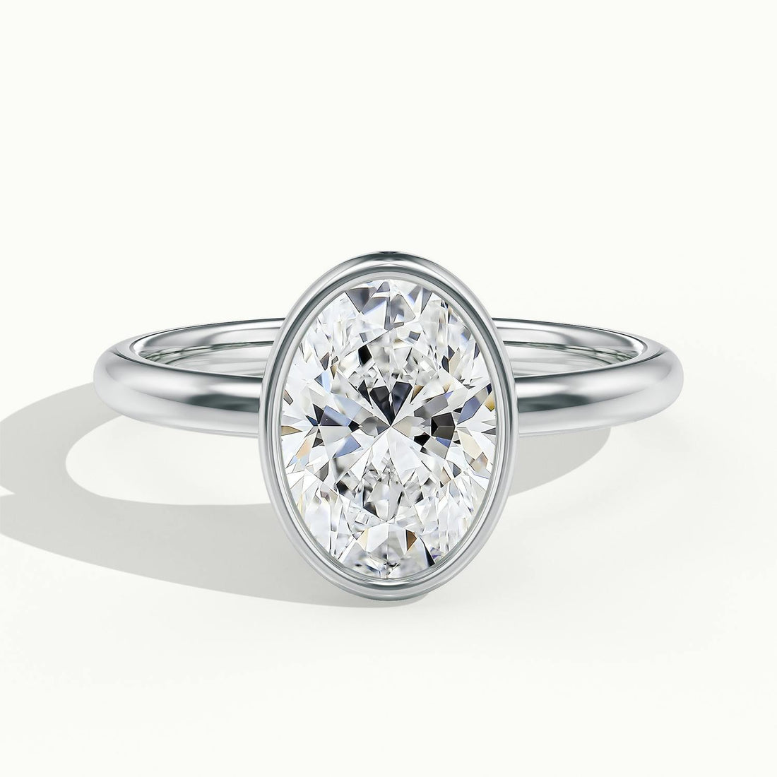 Lunaria Oval Bezel Engagement Ring