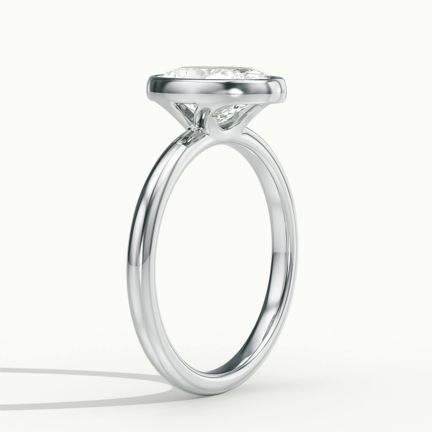 Lunaria Oval Bezel Engagement Ring