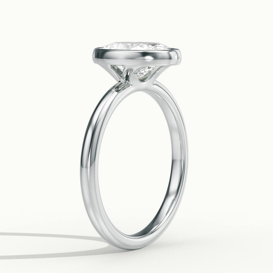 Lunaria Oval Bezel Engagement Ring