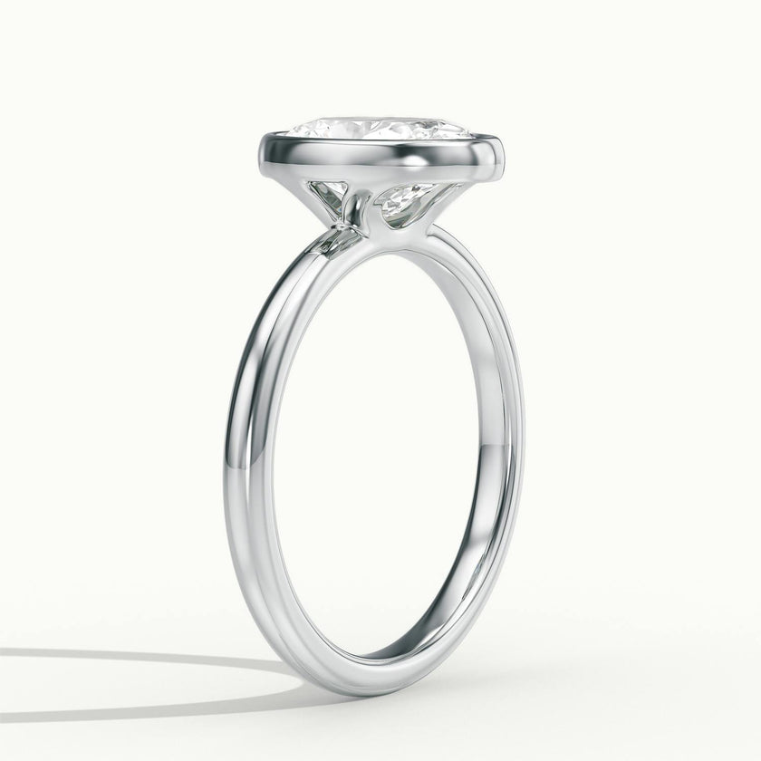 Lunaria Oval Bezel Engagement Ring