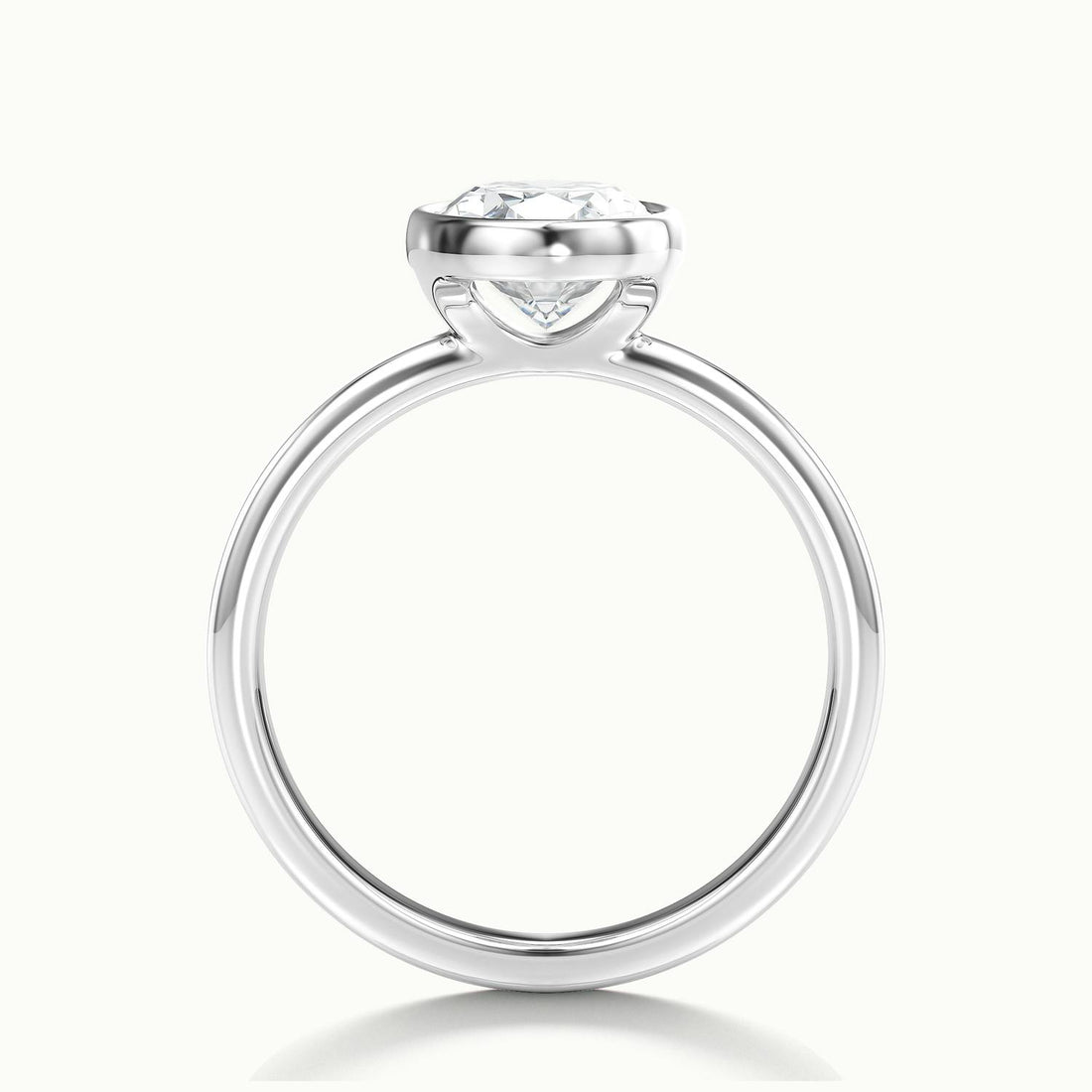 Lunaria Oval Bezel Engagement Ring