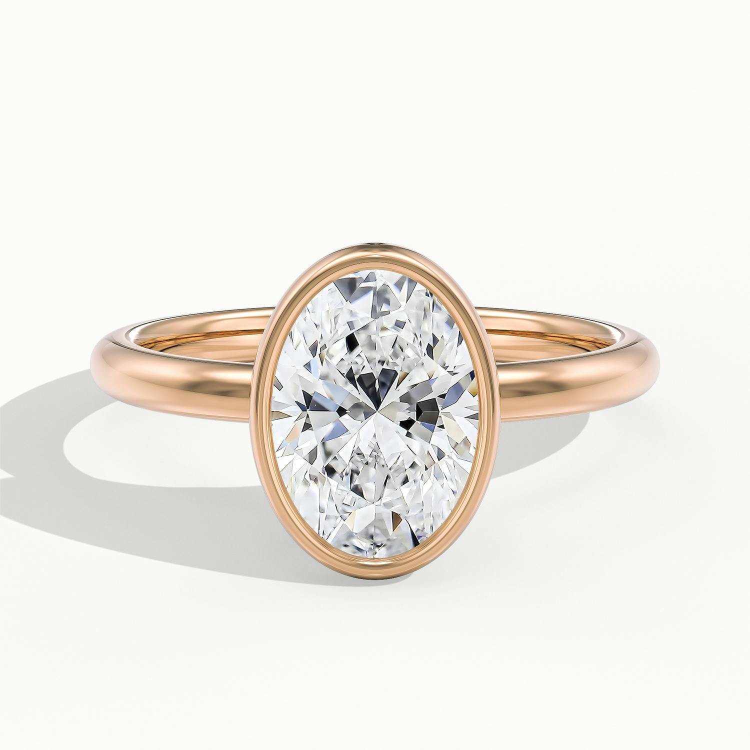 Lunaria Oval Bezel Engagement Ring