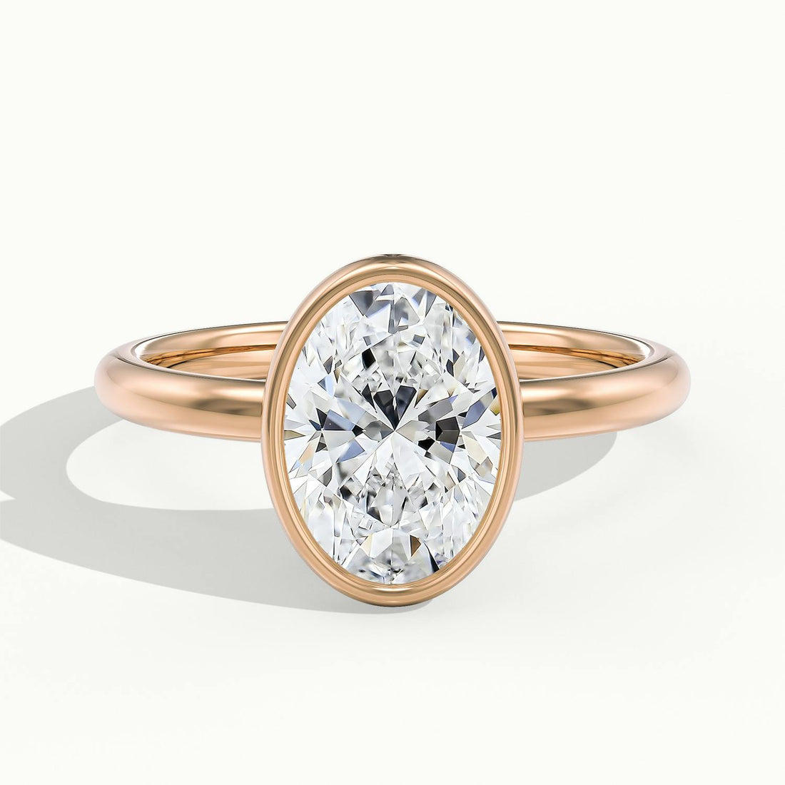 Lunaria Oval Bezel Engagement Ring