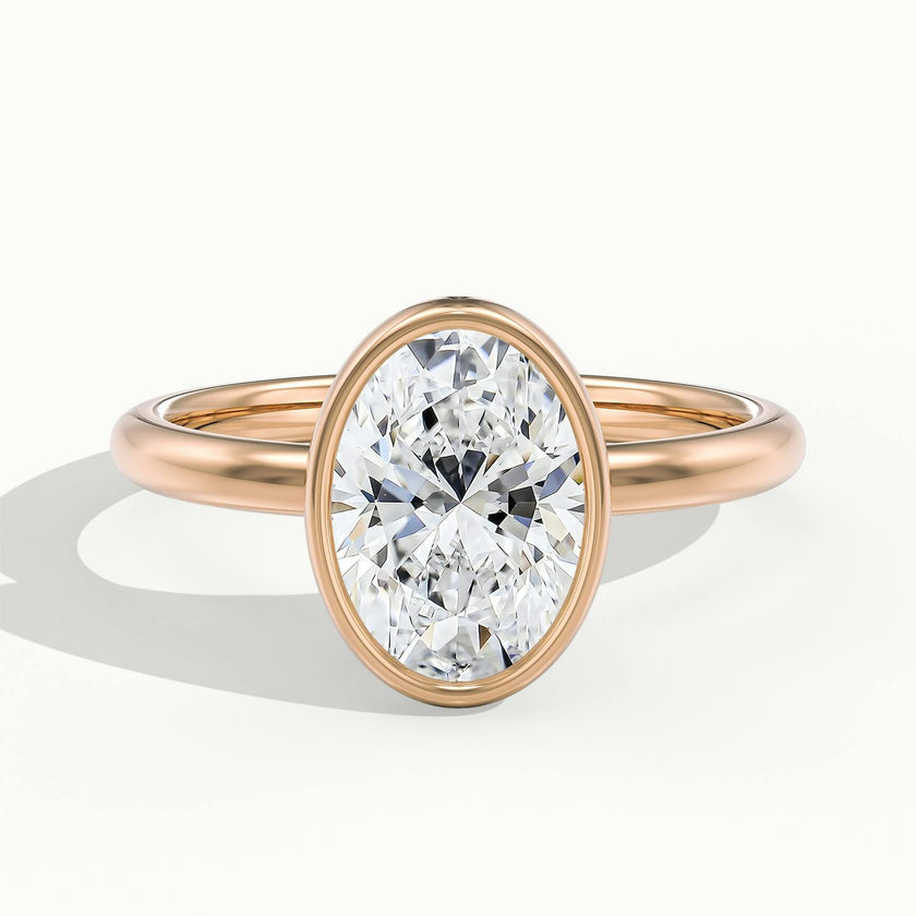 Lunaria Oval Bezel Engagement Ring