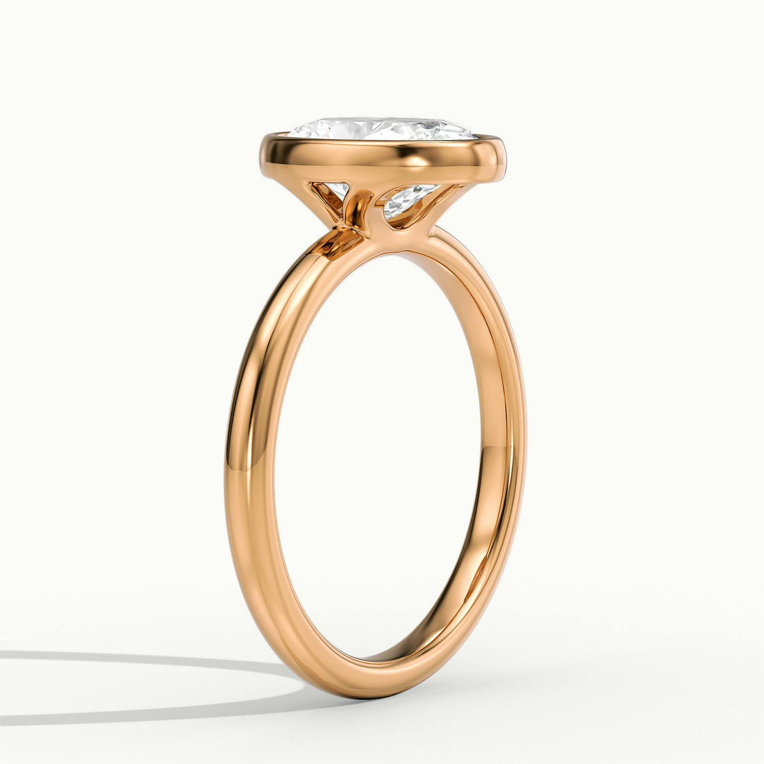 Lunaria Oval Bezel Engagement Ring