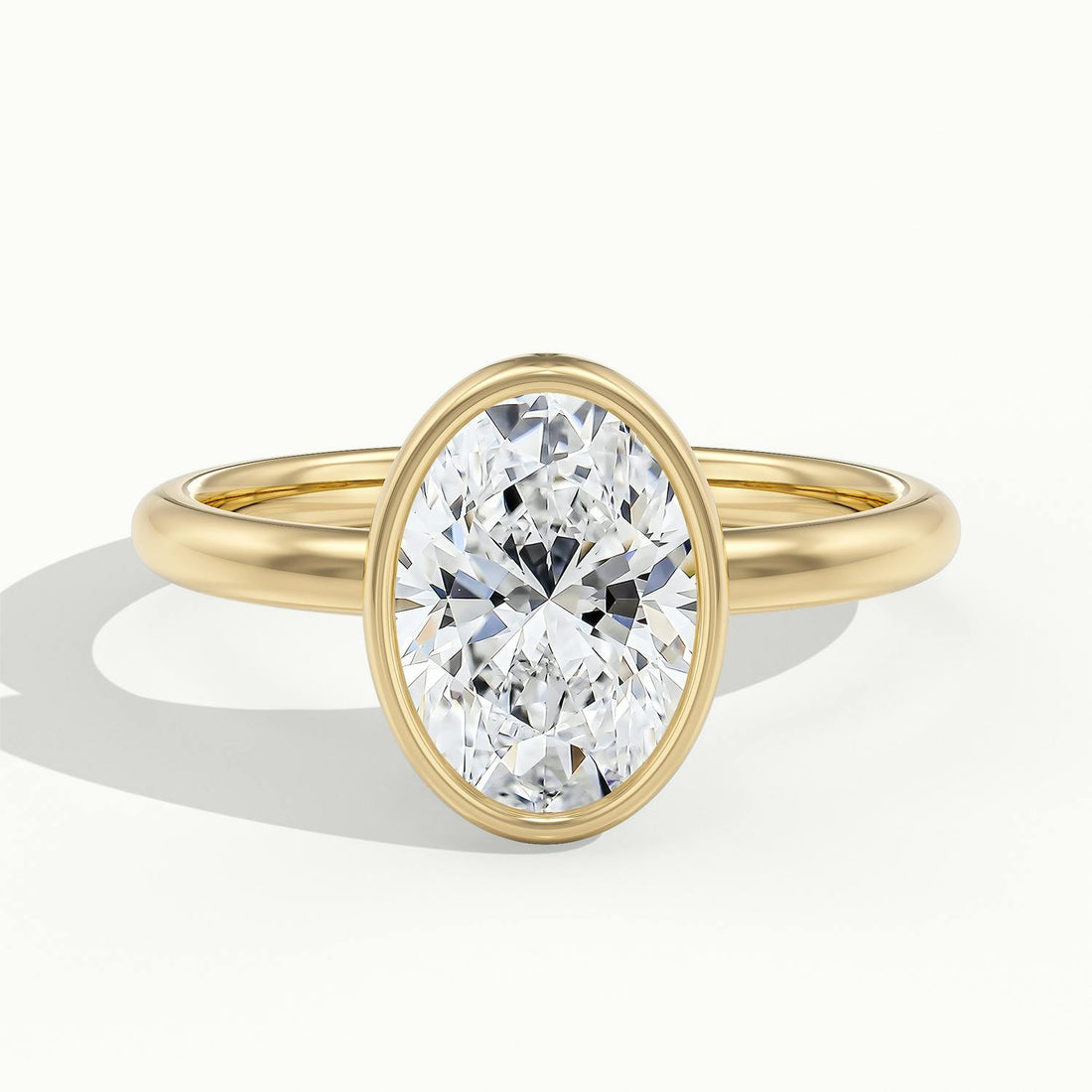 Lunaria Oval Bezel Engagement Ring