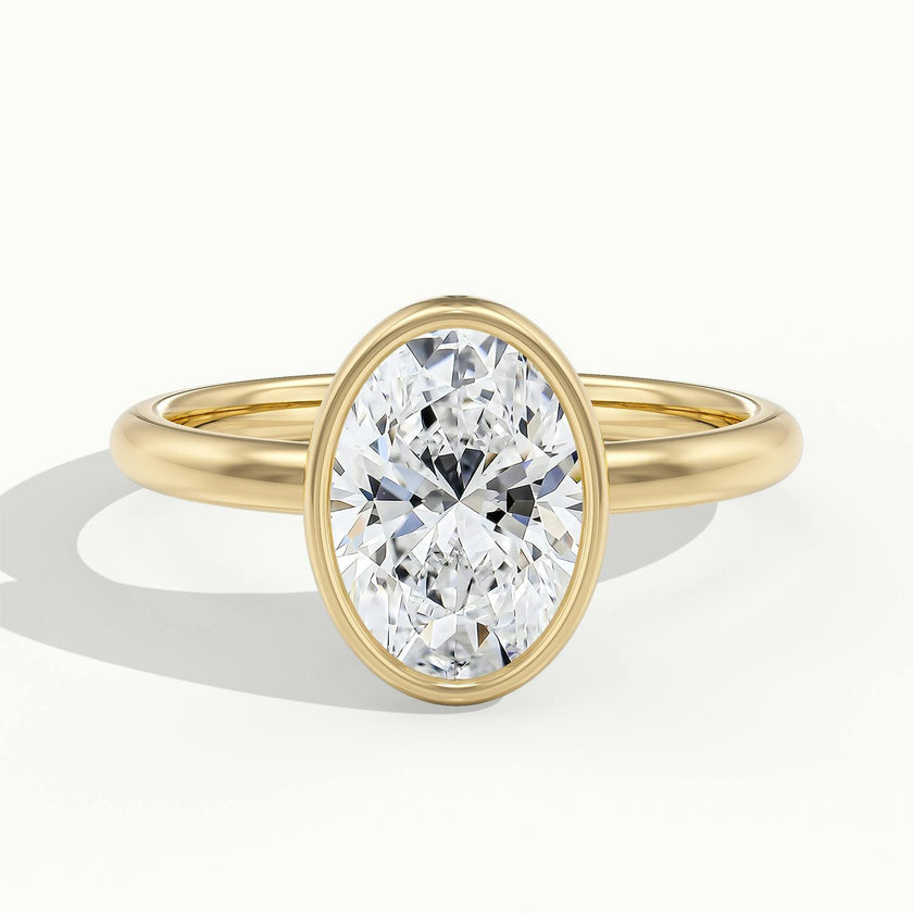Lunaria Oval Bezel Engagement Ring