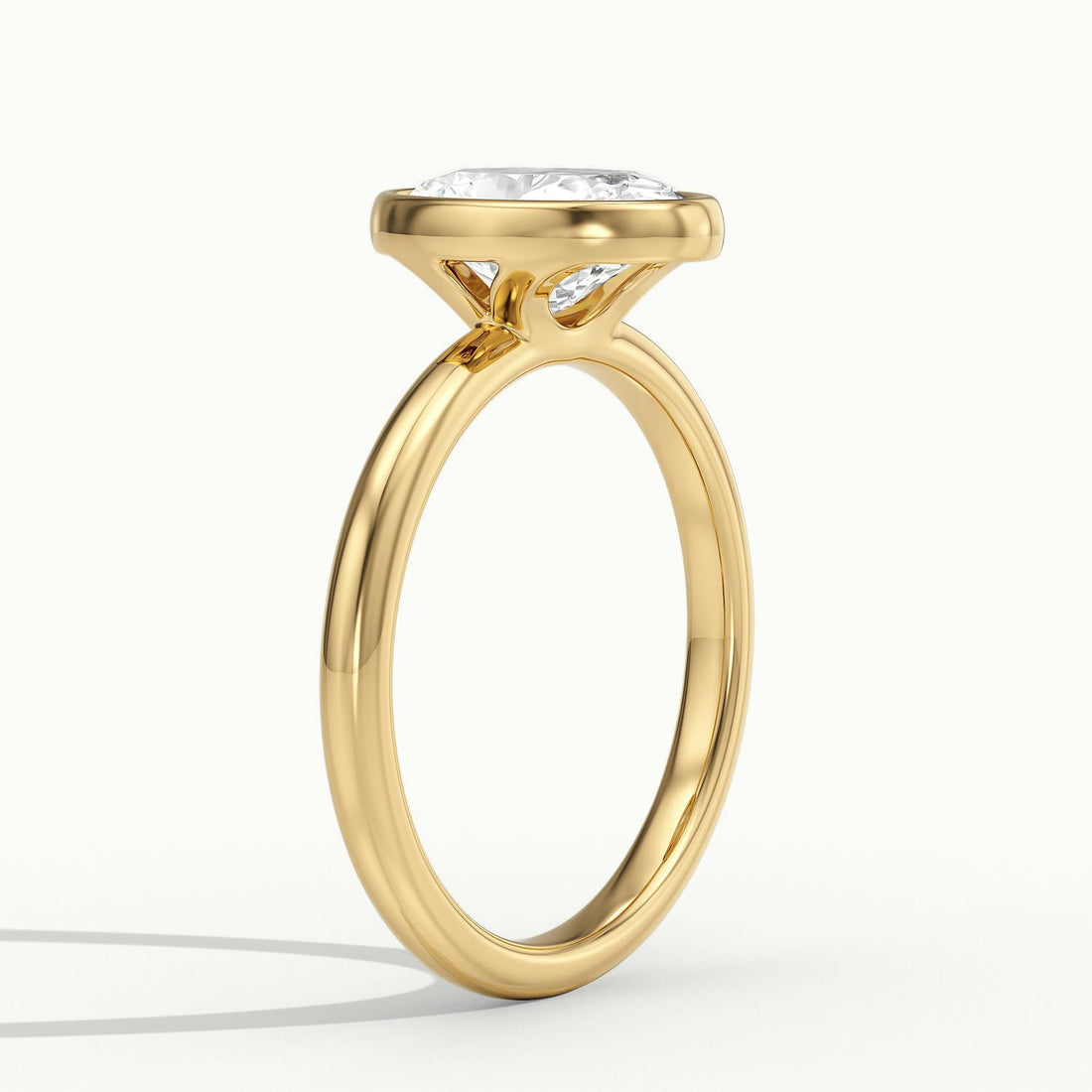Lunaria Oval Bezel Engagement Ring