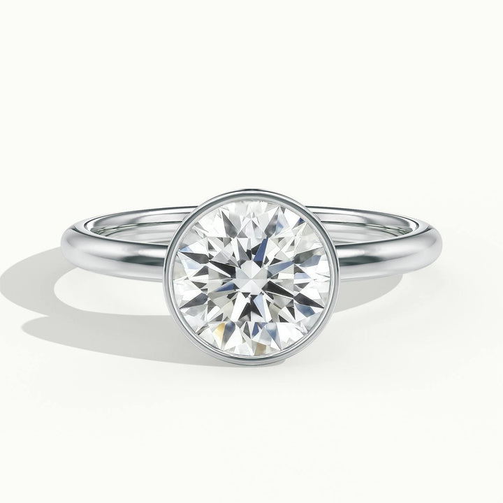 Lunaria Round Bezel Engagement Ring