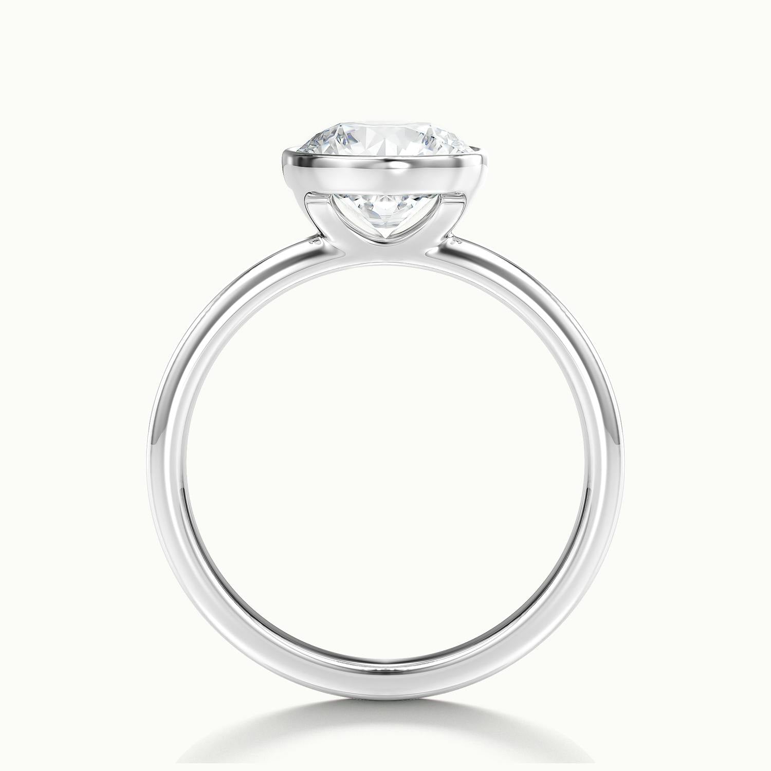 Lunaria Round Bezel Engagement Ring