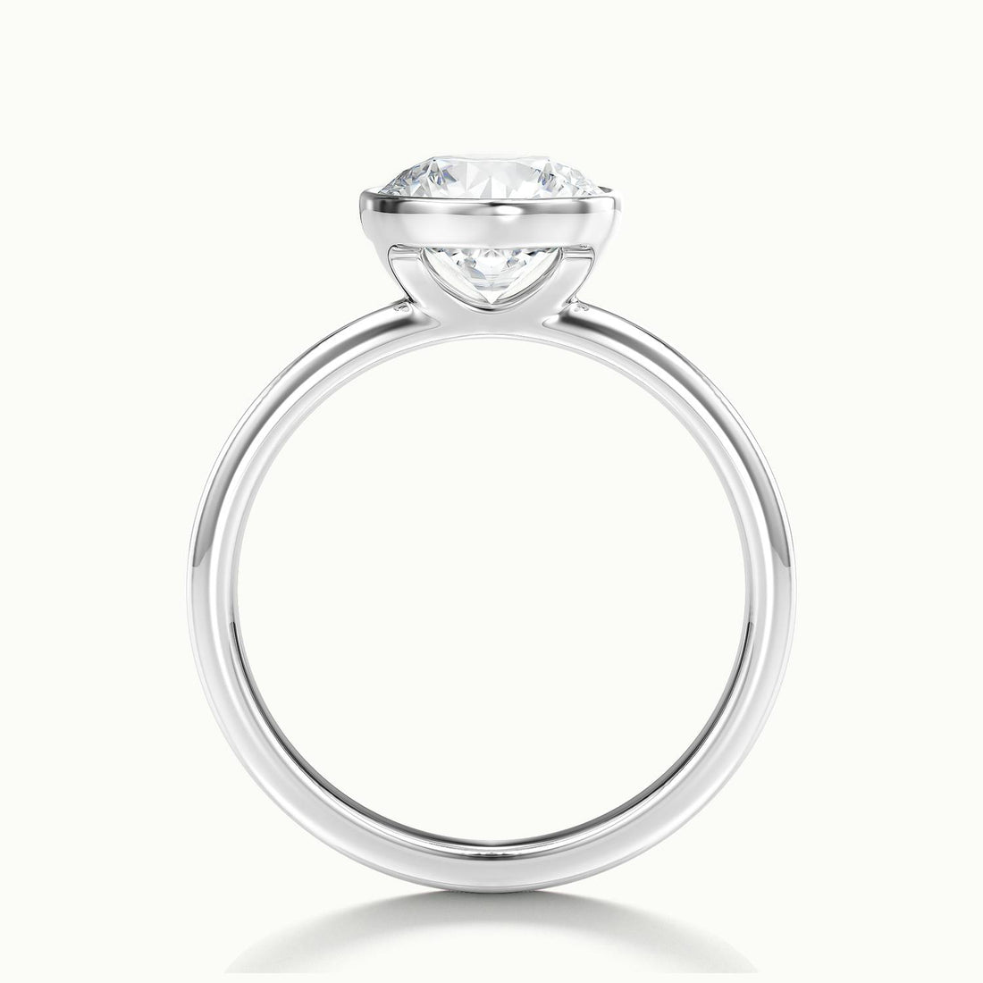 Lunaria Round Bezel Engagement Ring