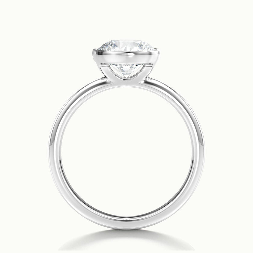 Lunaria Round Bezel Engagement Ring