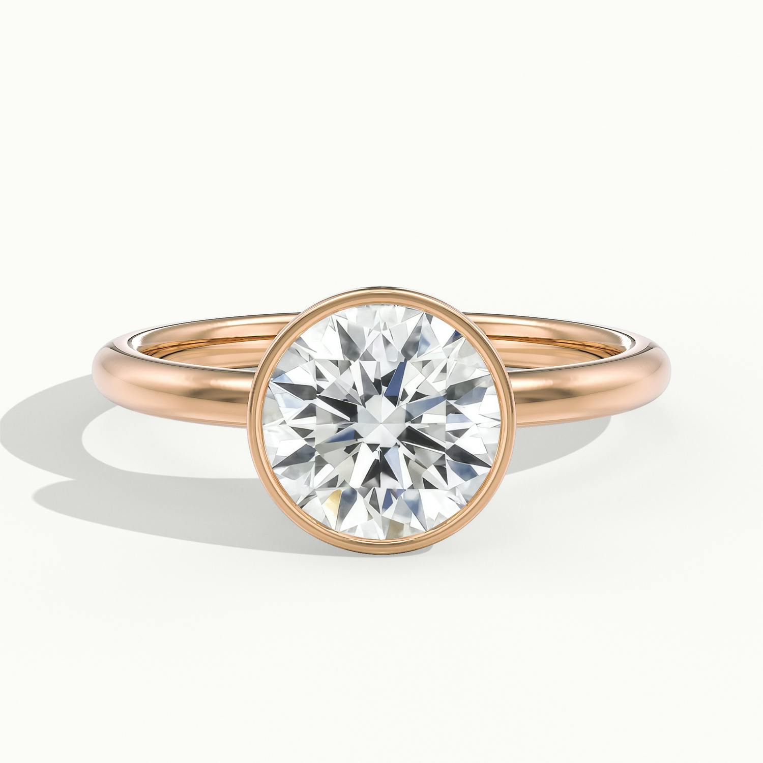 Lunaria Round Bezel Engagement Ring