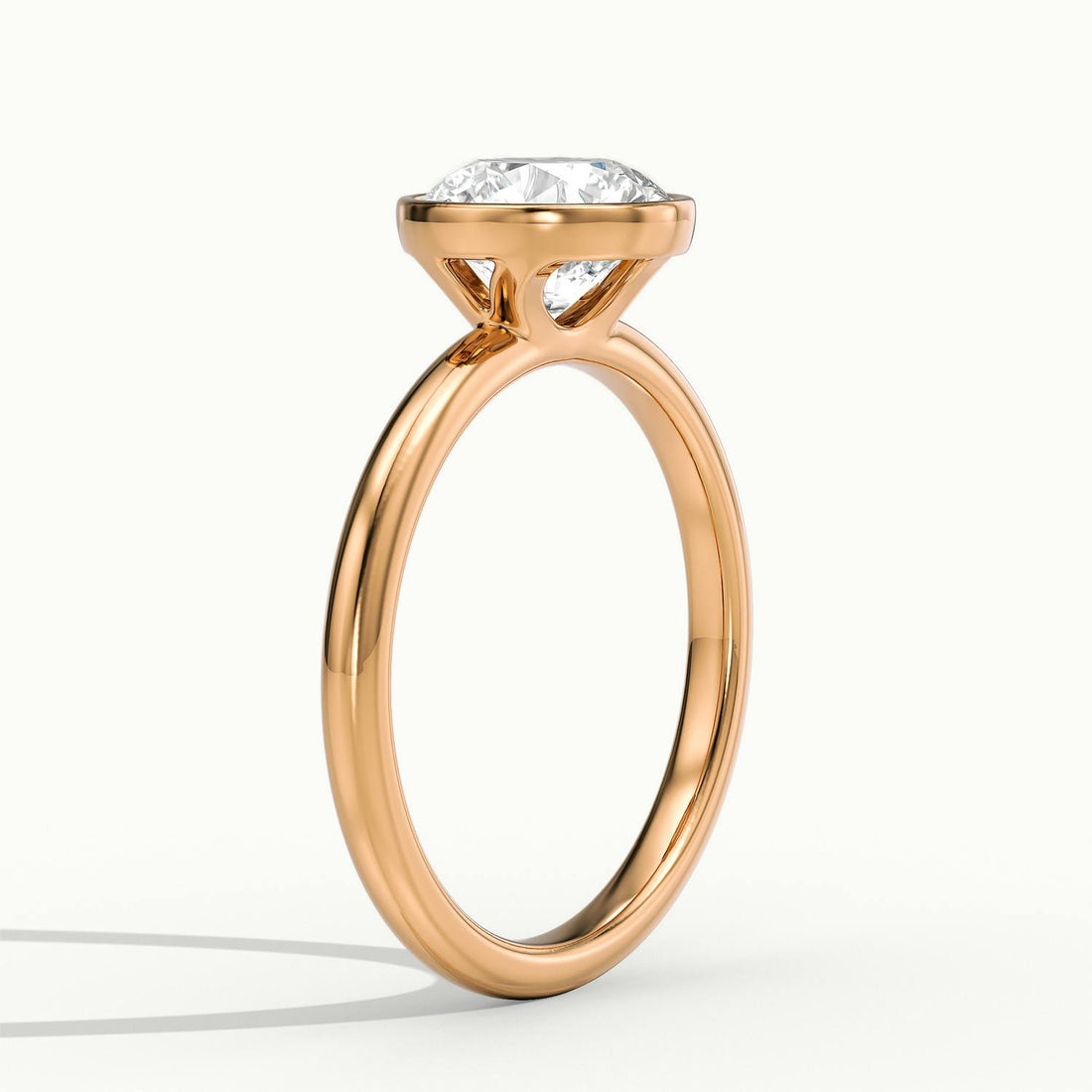 Lunaria Round Bezel Engagement Ring