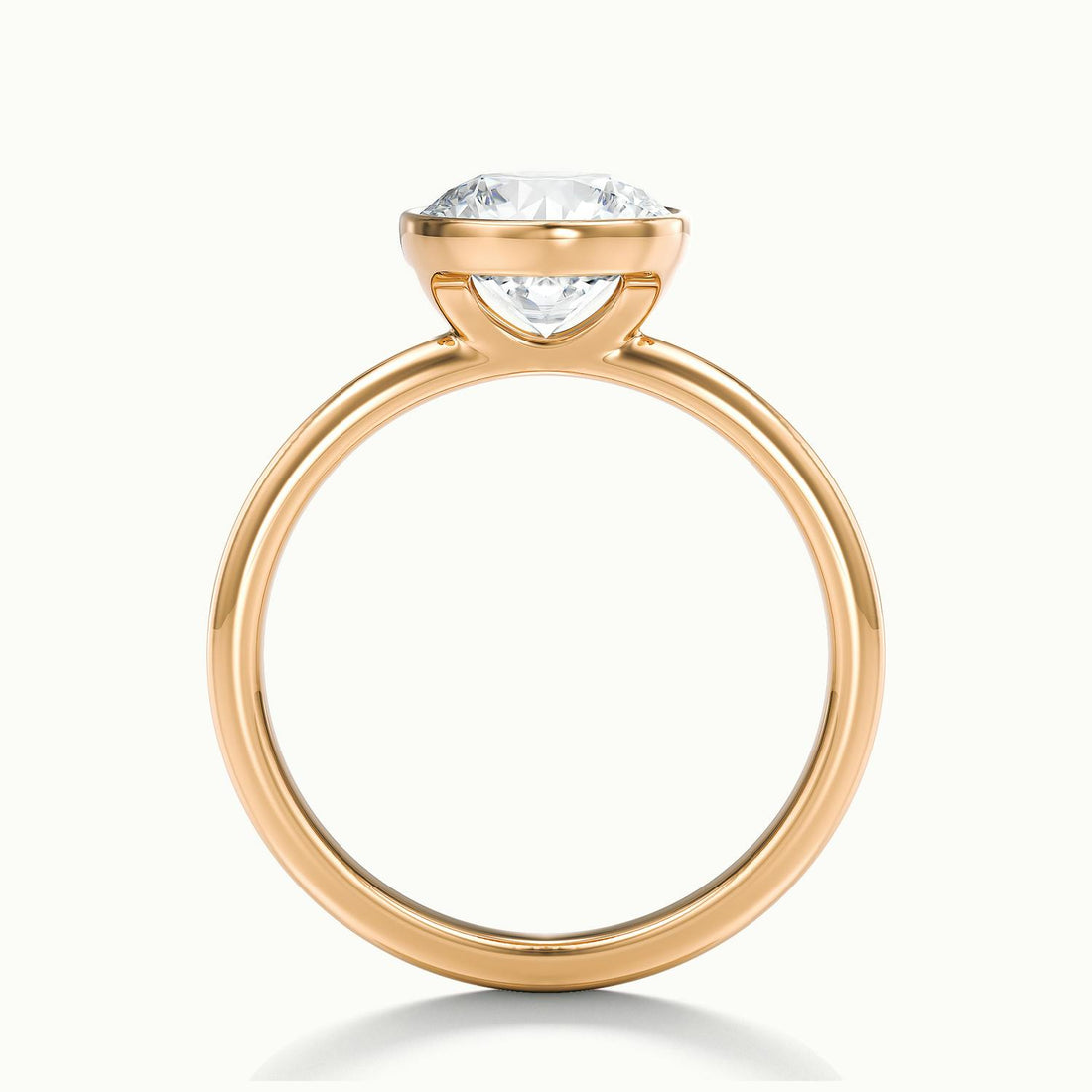 Lunaria Round Bezel Engagement Ring