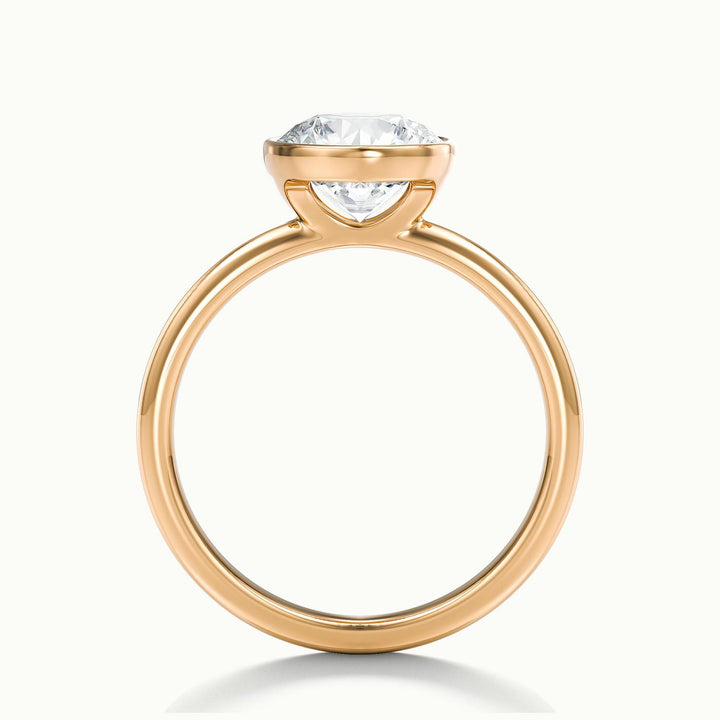 Lunaria Round Bezel Engagement Ring