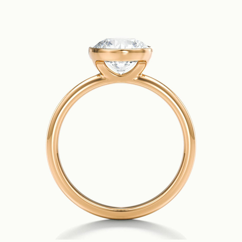 Lunaria Round Bezel Engagement Ring