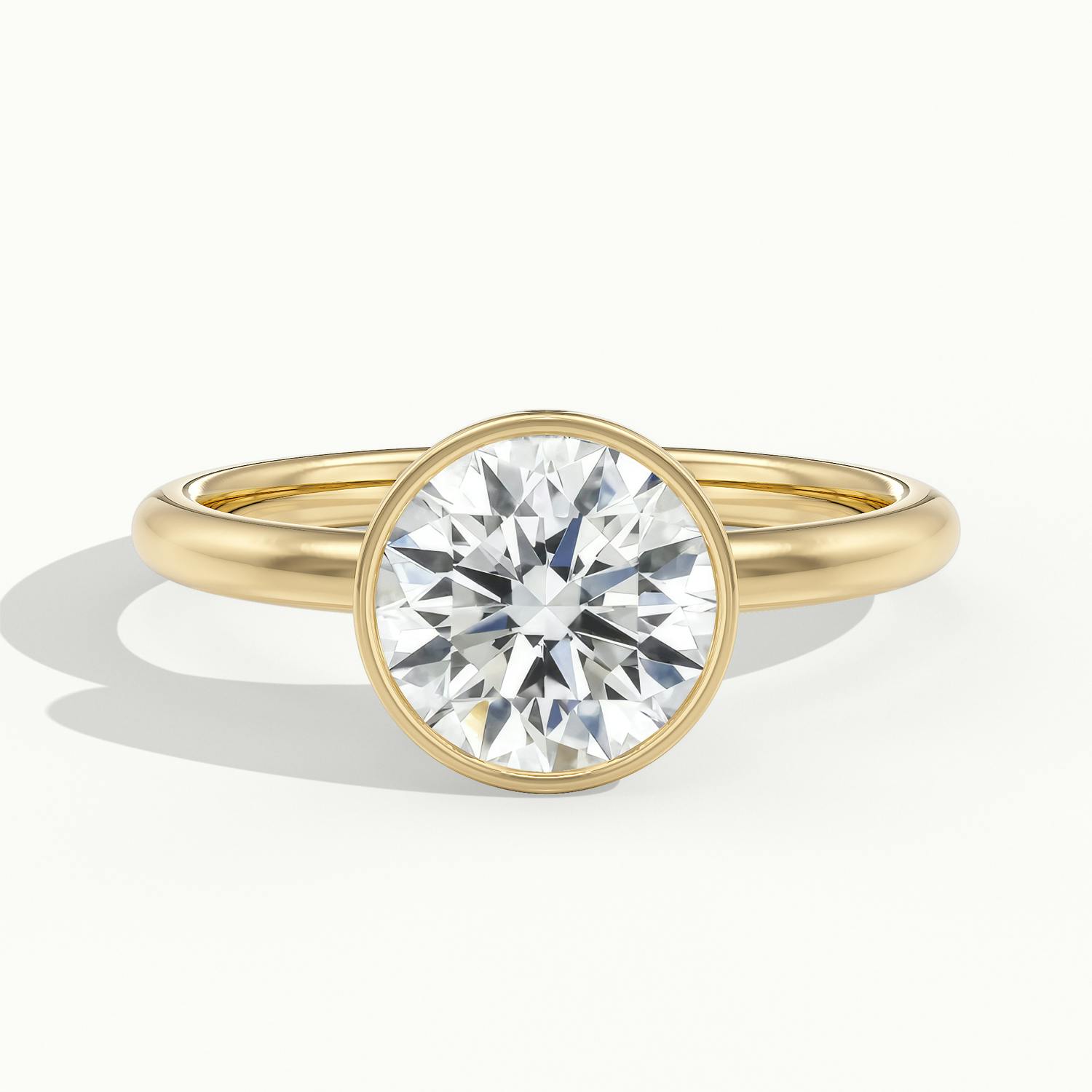 Lunaria Round Bezel Engagement Ring