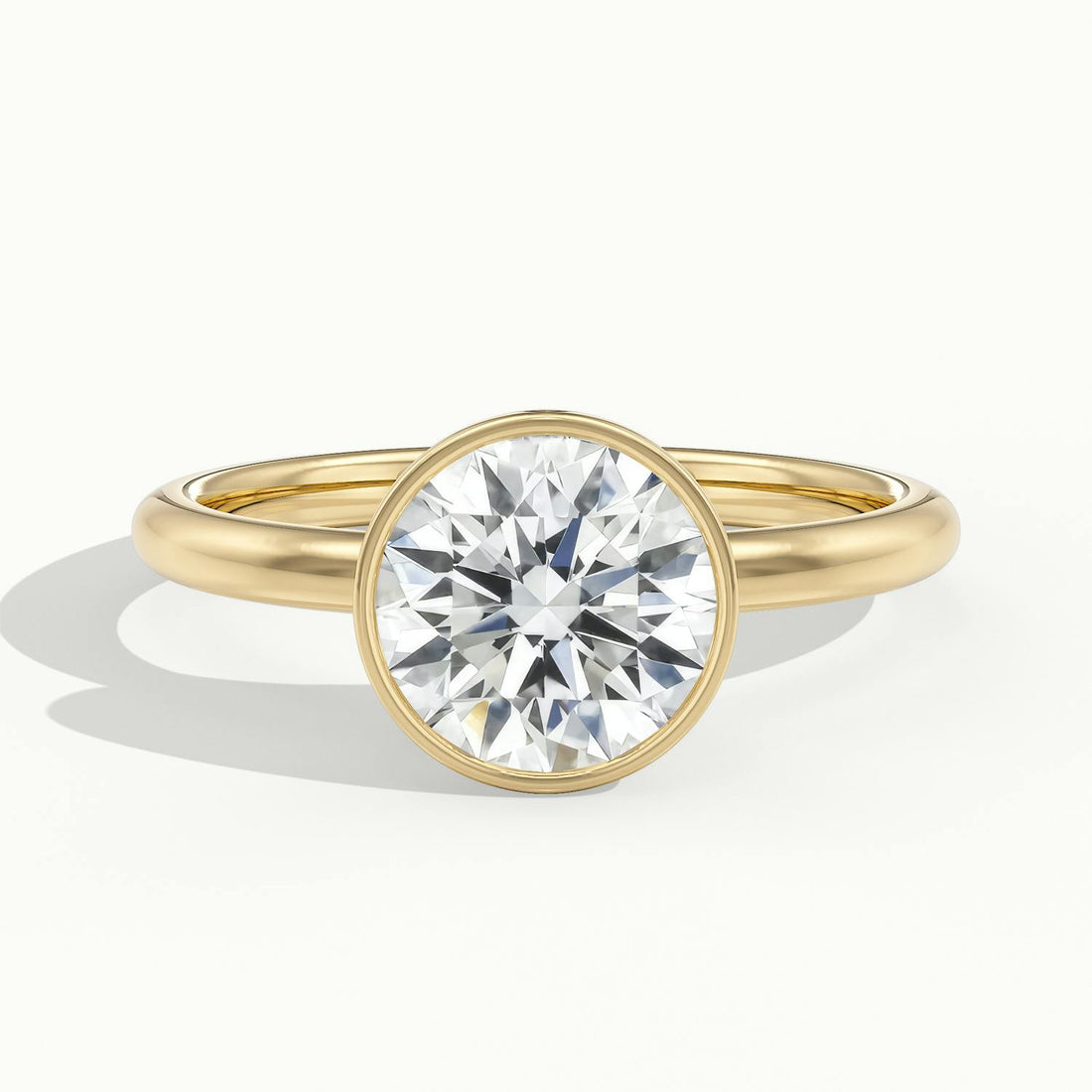 Lunaria Round Bezel Engagement Ring