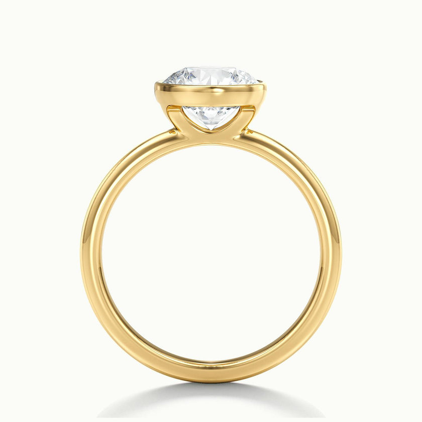 Lunaria Round Bezel Engagement Ring