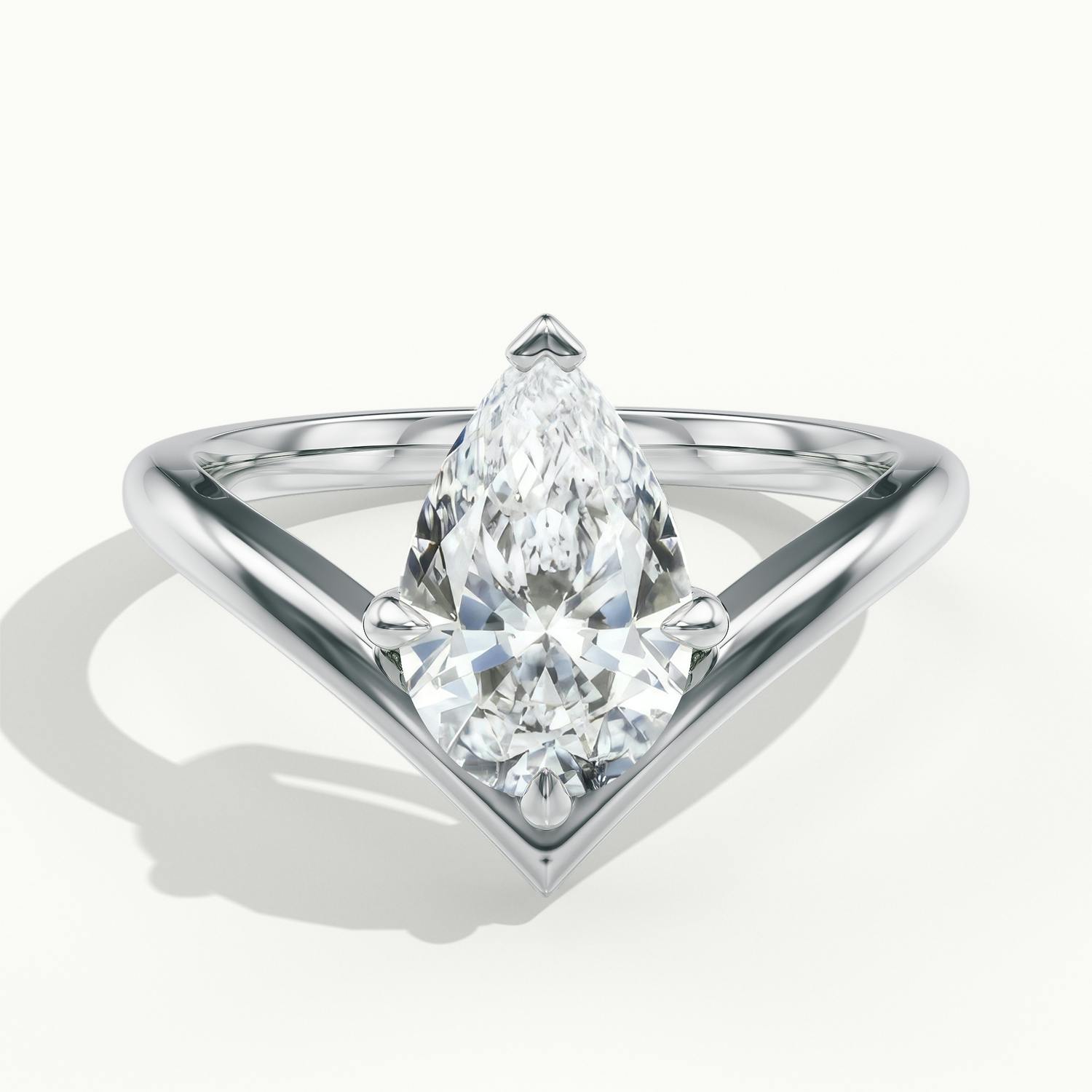 Virelle Pear V Solitaire Engagement Ring