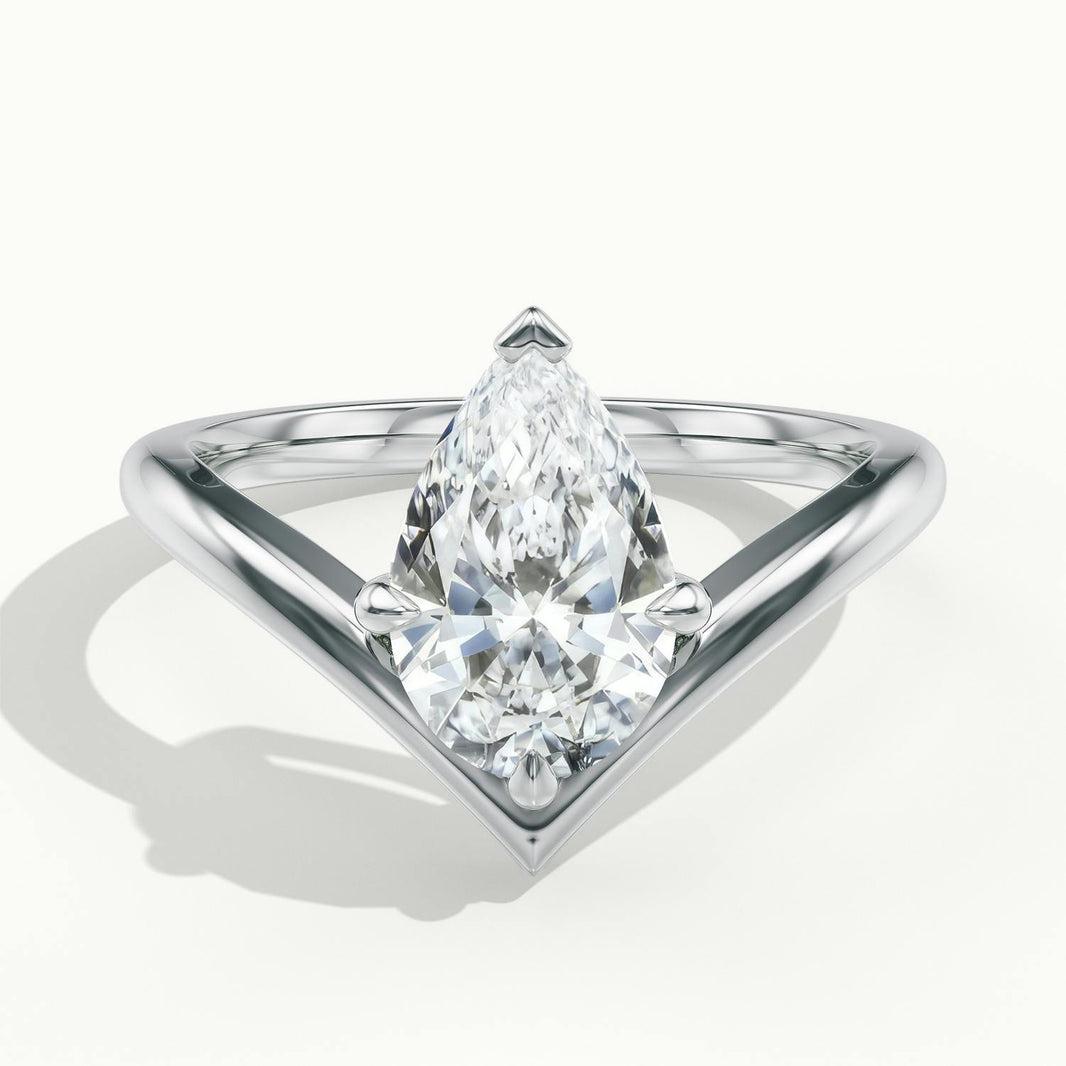 Virelle Pear V Solitaire Engagement Ring