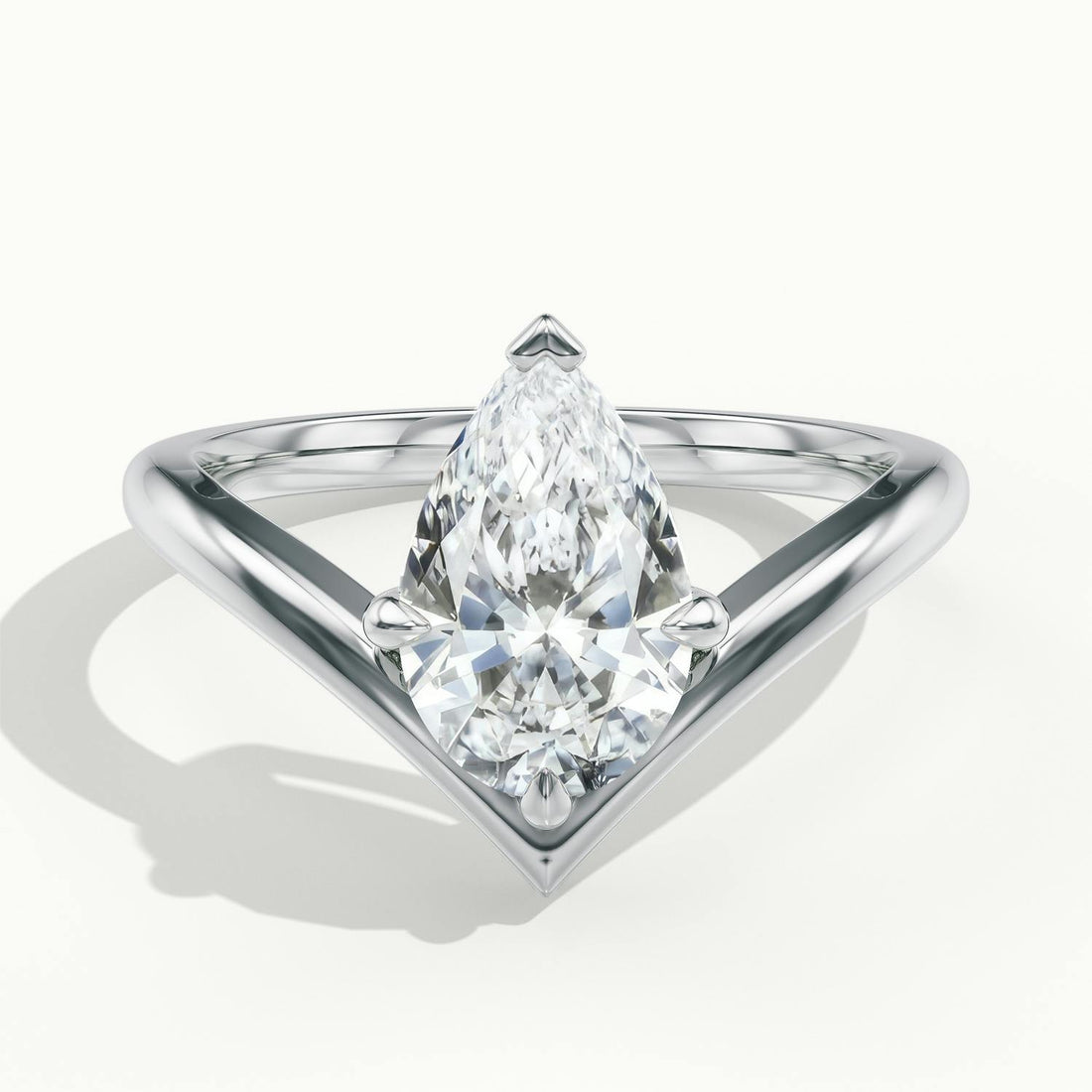 Virelle Pear V Solitaire Engagement Ring