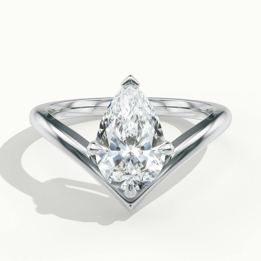 Virelle Pear V Solitaire Engagement Ring