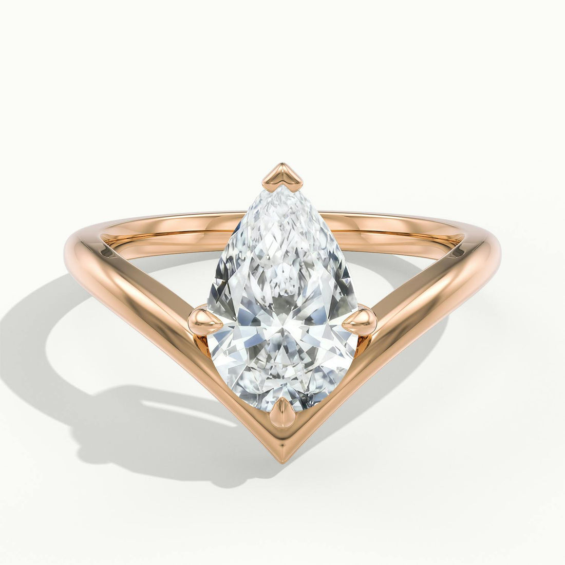 Virelle Pear V Solitaire Engagement Ring
